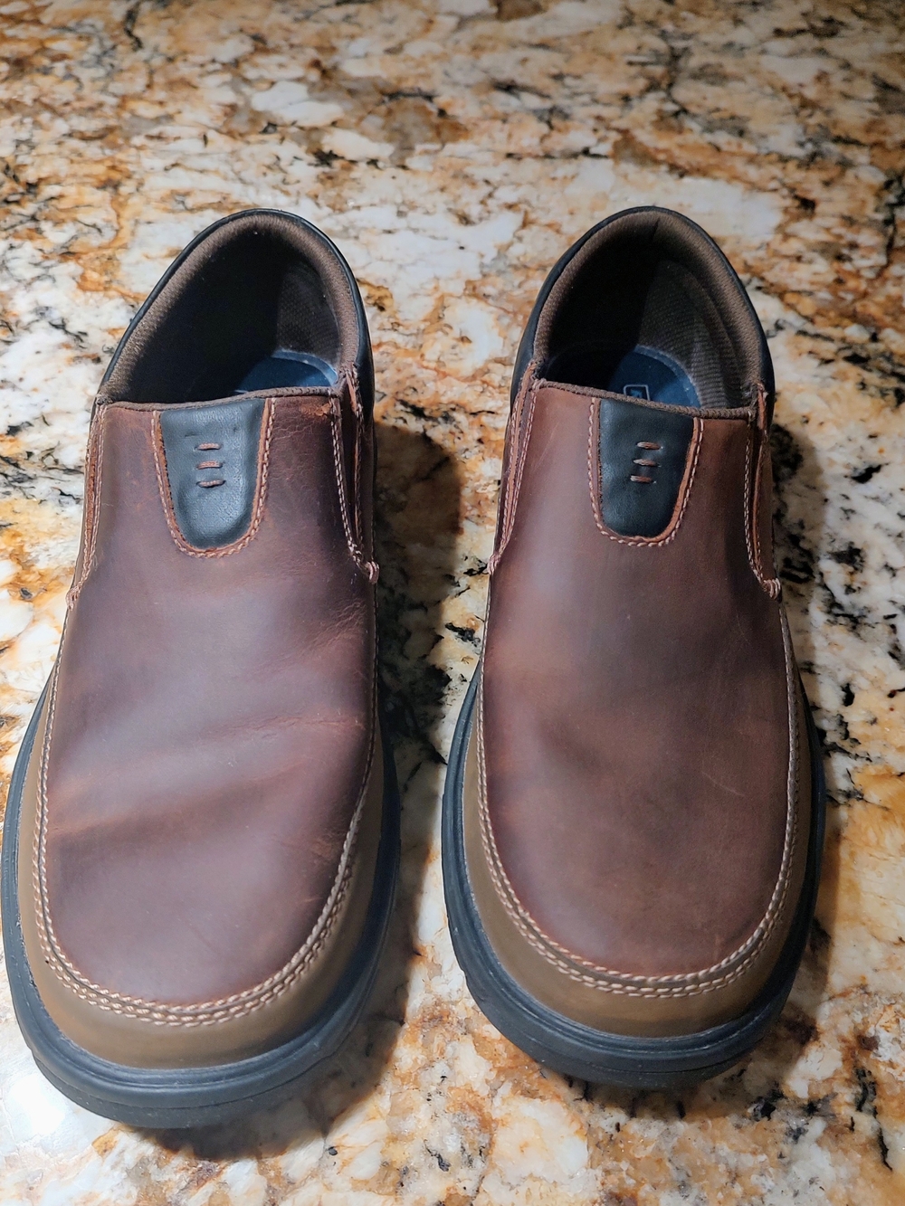 Skechers Men's Brown Slip-On Leather Loafers